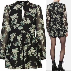 LongSleeve Floral Print Romper | TOPSHOP